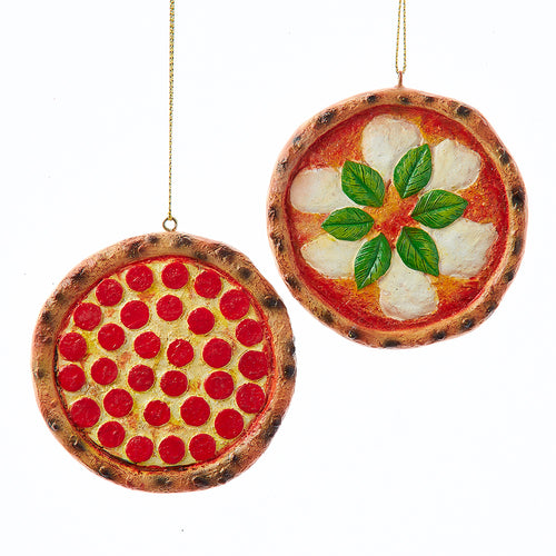 PIZZA PIE Ornament, 2 Assorted