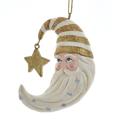 Wizard Santa Head Moon Ornament