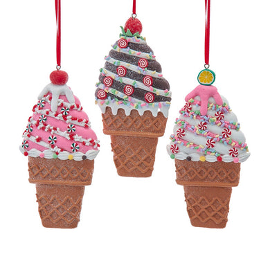 Ice Cream Ornaments, 3 Assorted