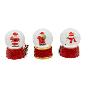 45MM Santa, Santa with Bag, Snowman Water Globe, Choose