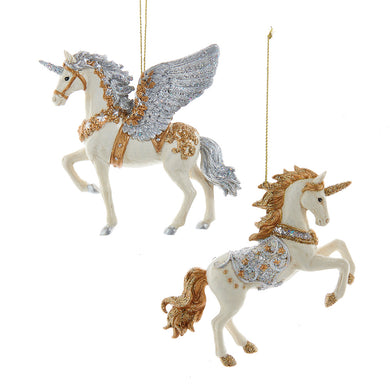Celestial Unicorn & Pegasus Ornament, 2 Assorted