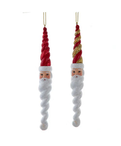 Red &amp; Gold Santa Icicle Ornaments, Set of 2