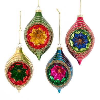 Early Years Glass Reflector Drop Ornaments, 4-Piece BOX