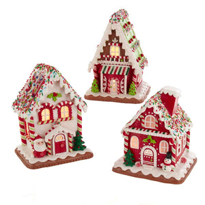 7" Battery-Operated LED Santa Gingerbread Houses, Choose from three