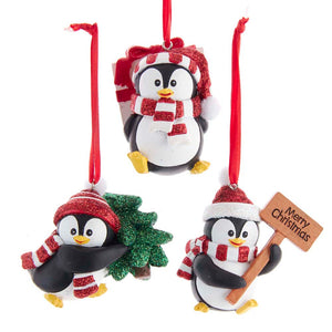 Penguin With Hat and Scarf Ornament, 3 Assorted