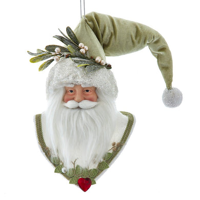 Mistletoe Kisses Santa Head Ornament