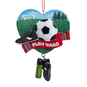 Heart Shaped Soccer Ornament For Personalization