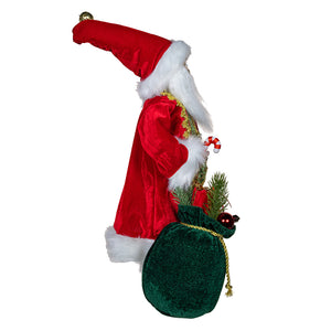 18" Santa With Gift Bag &amp; Scepter Table Piece