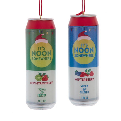 "It's Noon Somewhere" Can Ornaments, 2 Assorted