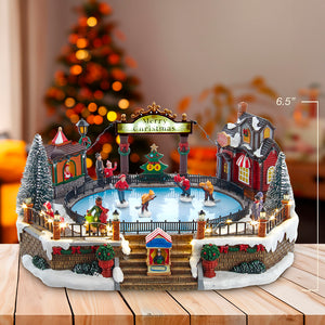6.5" LED Musical Ice Hockey Rink Table Piece
