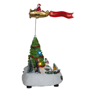 9.6" Battery Operated Multicolor LED Lighted Santa Christmas Scene Table Piece