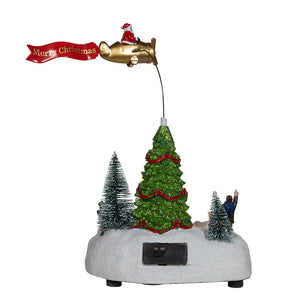 9.6" Battery Operated Multicolor LED Lighted Santa Christmas Scene Table Piece