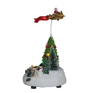 9.6" Battery Operated Multicolor LED Lighted Santa Christmas Scene Table Piece