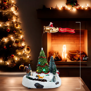 9.6" Battery Operated Multicolor LED Lighted Santa Christmas Scene Table Piece