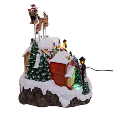 7.3" Battery Operated Multicolor LED Lighted Musical Santa &amp; Sleigh Table Piece