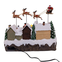 7.3" Battery Operated Multicolor LED Lighted Musical Santa &amp; Sleigh Table Piece