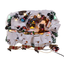7.3" Battery Operated Multicolor LED Lighted Musical Santa &amp; Sleigh Table Piece