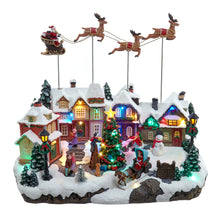 7.3" Battery Operated Multicolor LED Lighted Musical Santa &amp; Sleigh Table Piece