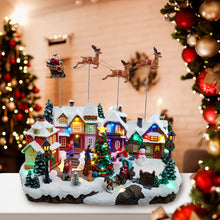 7.3" Battery Operated Multicolor LED Lighted Musical Santa &amp; Sleigh Table Piece