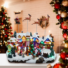 7.3" Battery Operated Multicolor LED Lighted Musical Santa &amp; Sleigh Table Piece