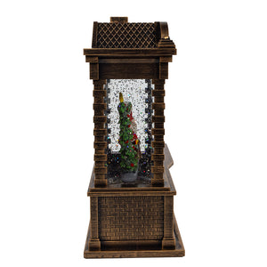 5.84" Battery Operated Lighted Santa Fireplace Water Lantern House