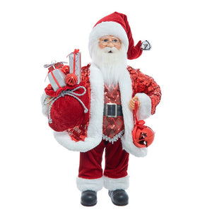 18&quot; KSA Kringle Standing Santa With Red Bell
