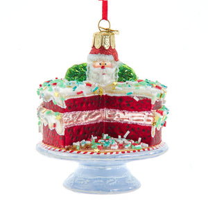 Noble Gems&trade;  Glass Red Velvet Cake With Stand Ornament