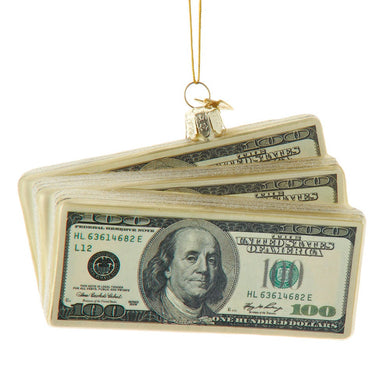 Noble Gemsª Glass $100 Bill Ornament