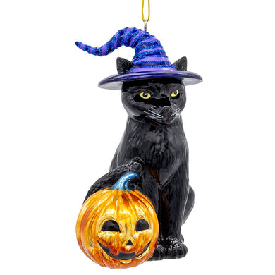 Noble Gemsª Glass Halloween Cat Ornament