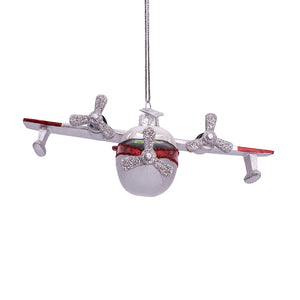 Noble Gems™ Glass Christmas Sea Plane Ornament