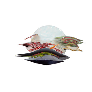 Capiz Snowman With Christmas Tree Table Piece