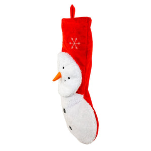 Plush Red &amp; White Snowman Stocking