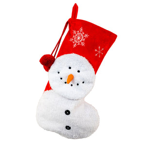 Plush Red &amp; White Snowman Stocking