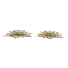 Silver and Gold Glitter Snowflake Ornament, 2 Assorted