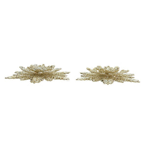 Silver and Gold Glitter Snowflake Ornament, 2 Assorted