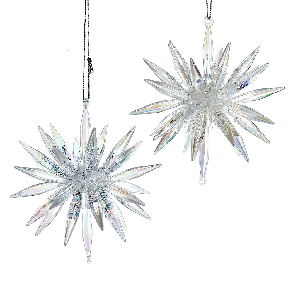 3-D Snowflake Starburst Ornament, Set of 2