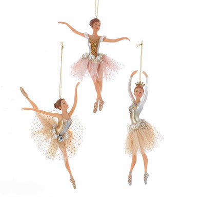 Ballerina Ornaments, 3 Assorted