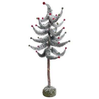 36" Snowy Curly Green Tree