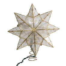 9.27" UL 10-Light Capiz Gold Star With Arabesque Decoration Treetop