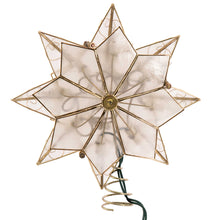 9.27" UL 10-Light Capiz Gold Star With Arabesque Decoration Treetop