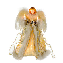 10" UL 10-Light Ivory and Gold Angel Treetop