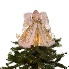 10" UL 10-Light Ivory and Gold Angel Treetop