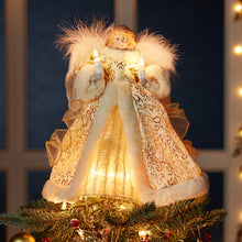 10" UL 10-Light Ivory and Gold Angel Treetop