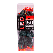 Kurt Adler 50-Light Red LED String Light Set With Green Wire, UL4100R