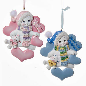 &quot;Baby's 1st Christmas&quot; Snowman Ornaments For Personalization