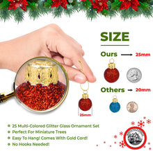 1 inch Multicolor Mini Glitter Glass Ball Ornaments