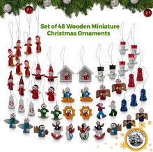 Old Fashion Wood Miniature Ornaments, Set of 24