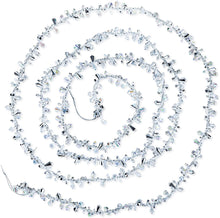 Iridescent Silver and Clear Crystal Bead Garland, 9 feet
