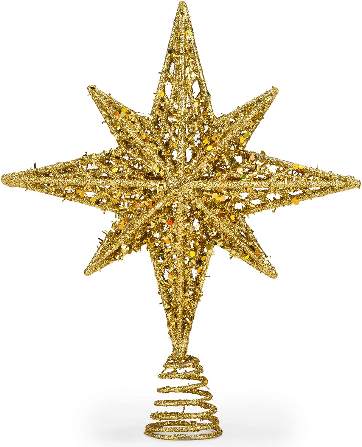 8 Inch Bethlehem Glitter Gold Star Christmas Tree Toppe – ChristmasCottage