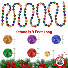 9 Foot Multi Color Glitter Bead Christmas Garland Decoration